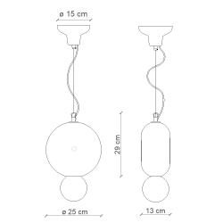 BUMBUM CERAMICZNA LAMPA WISZĄCA     C2751 FERROLUCE